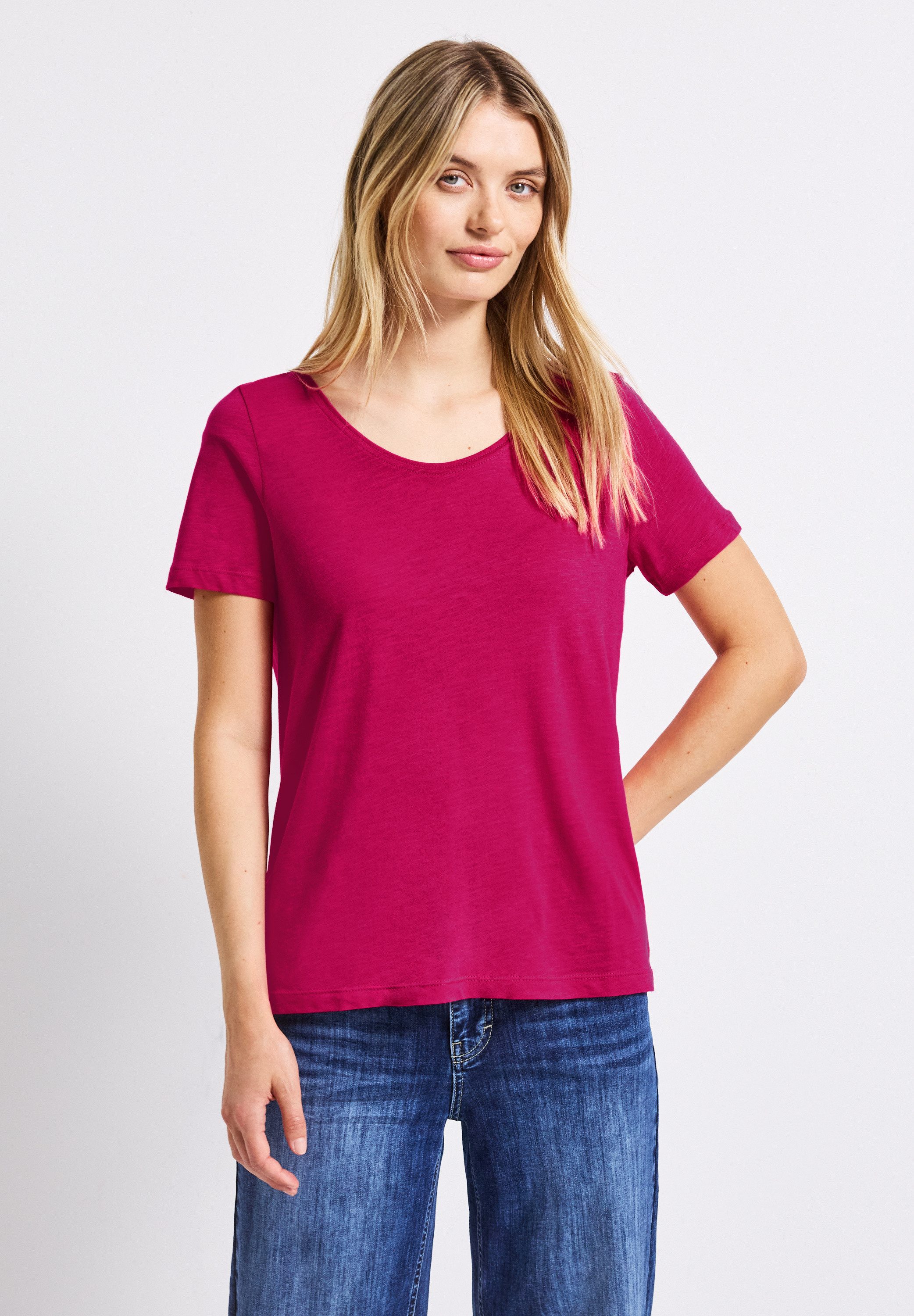 STREET ONE V-Shirt, im soften Baumwoll-Mix günstig online kaufen