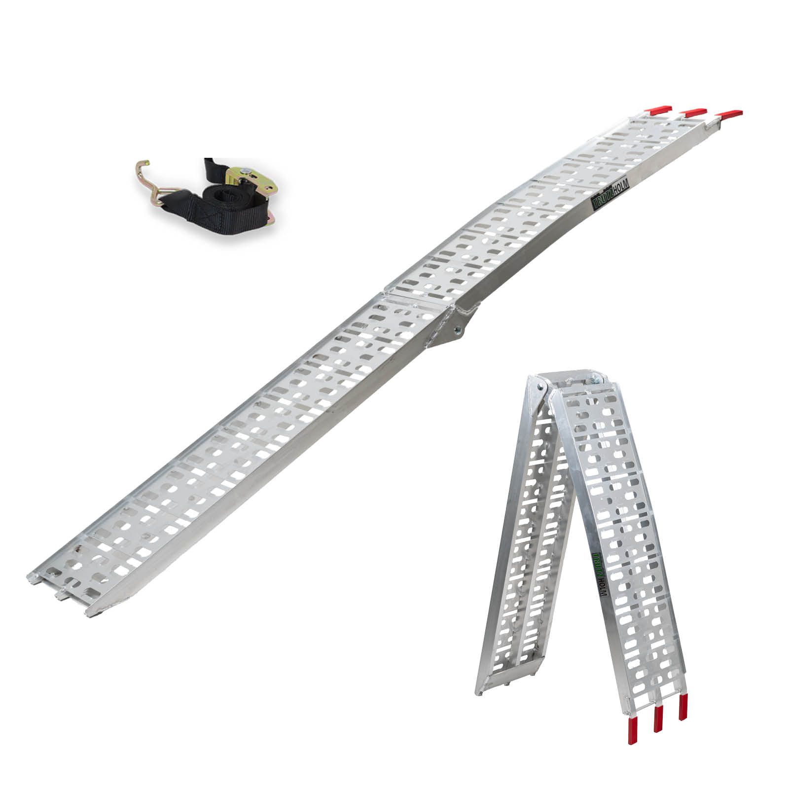 Auffahrrampe klappbar 228 cm Traglast 340 kg Alu grau gelocht Rampen Motorradrampe
