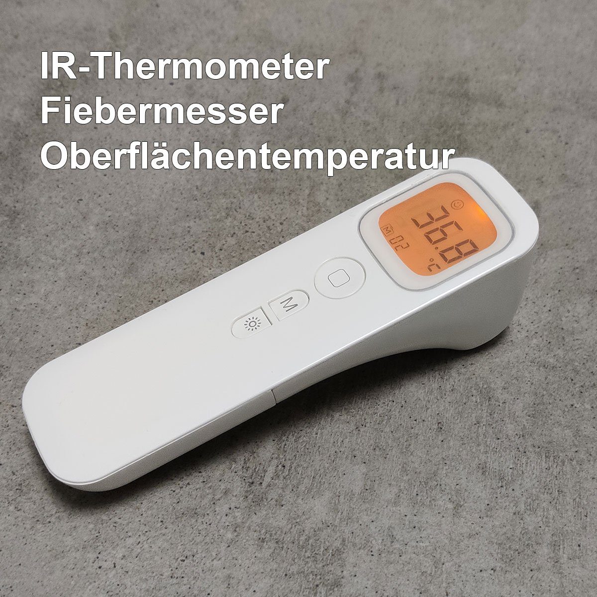 [Zu einem erstaunlichen Preis] Forca Infrarot-Fieberthermometer IR Thermometer Fieberthermometer Infrarot, Für alle Altersgruppen 1-tlg., geeignet Temperaturmessung