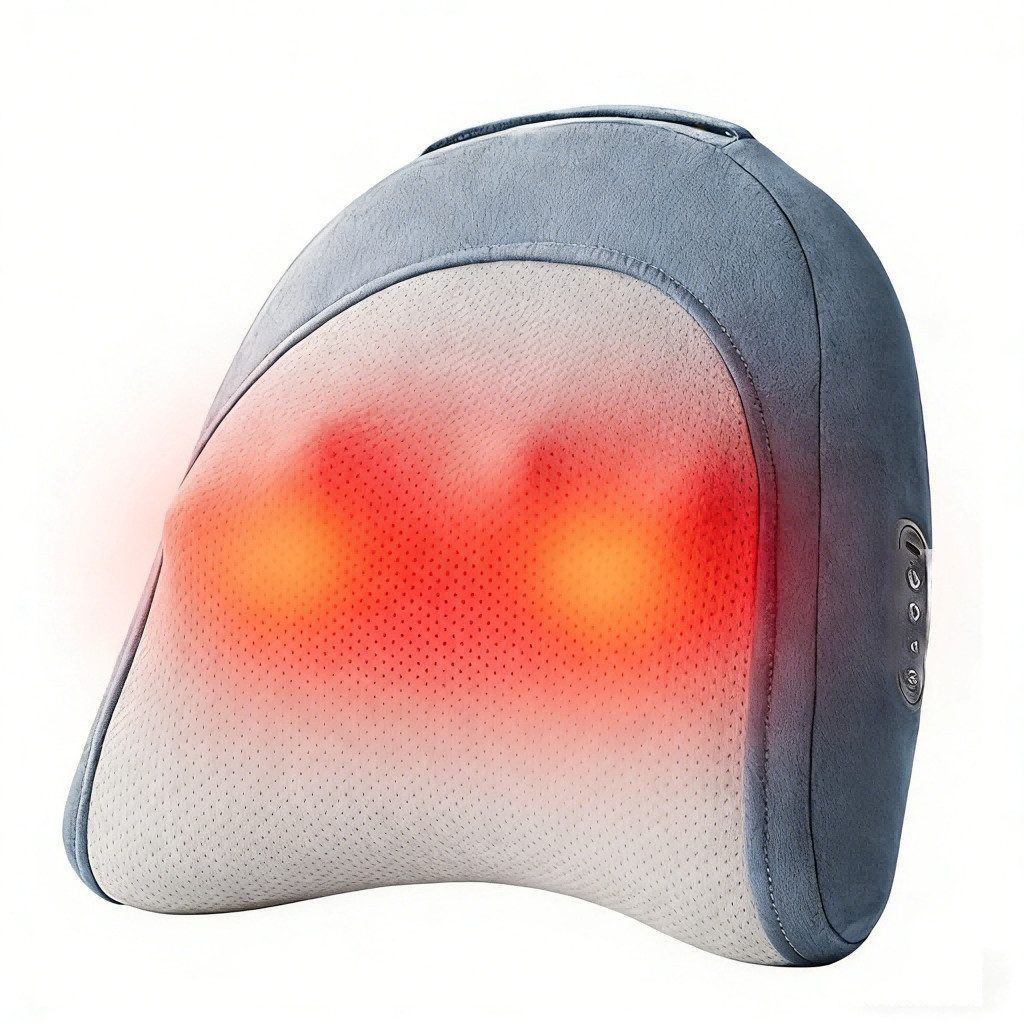 ibettertec Massagematte Massagematte Multifunktionale Massagekissen mit Wärme, Biomimetische Knetmassage & Rotlicht-Wärmetherapie, Portable Lösung für Nacken, Rücken & Lenden, Kabellos mit Timer für Büro, Auto & Zuhause