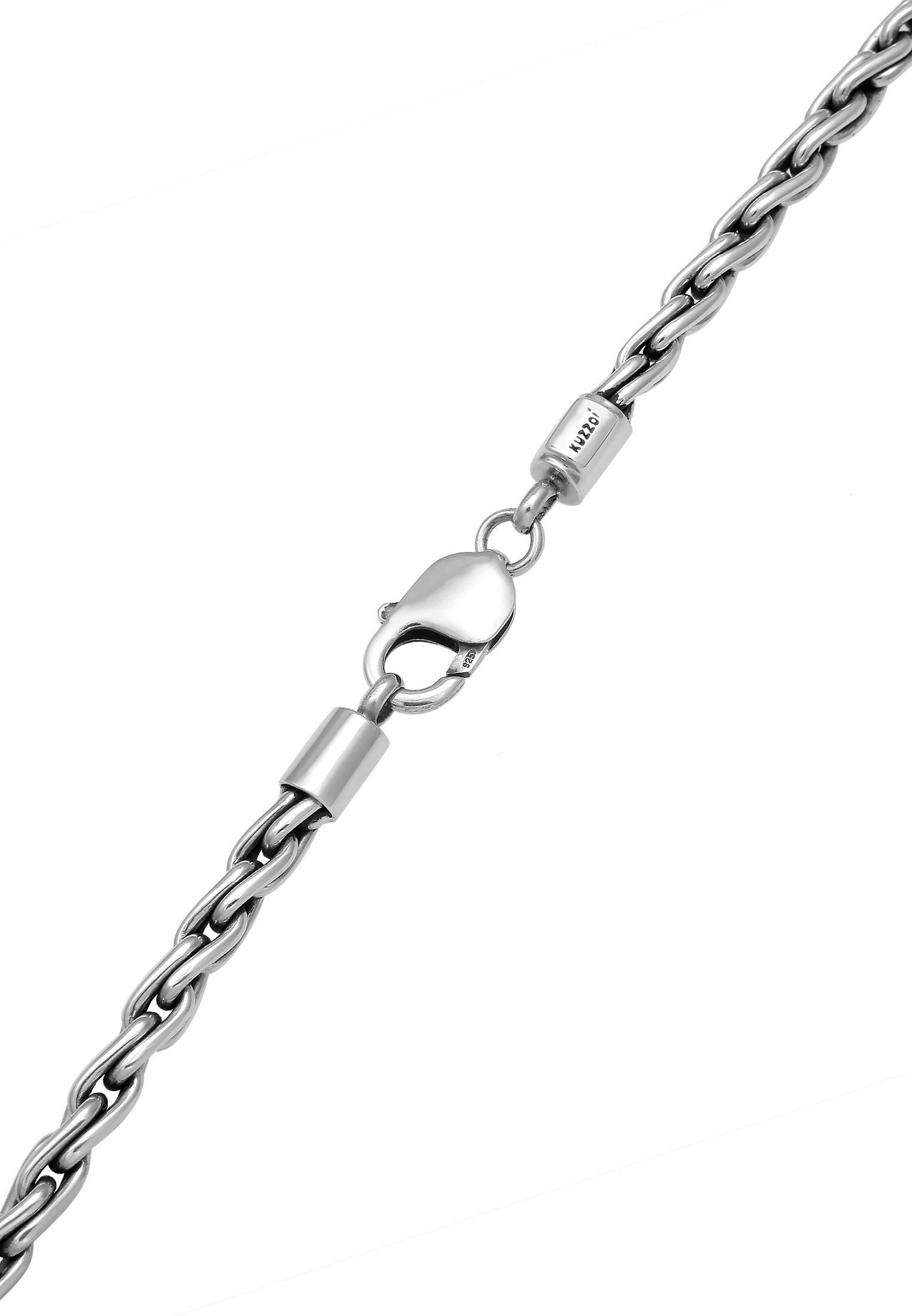 Kuzzoi Silberkette Herren Glieder Zopfkette Oxidiert 925 Silber