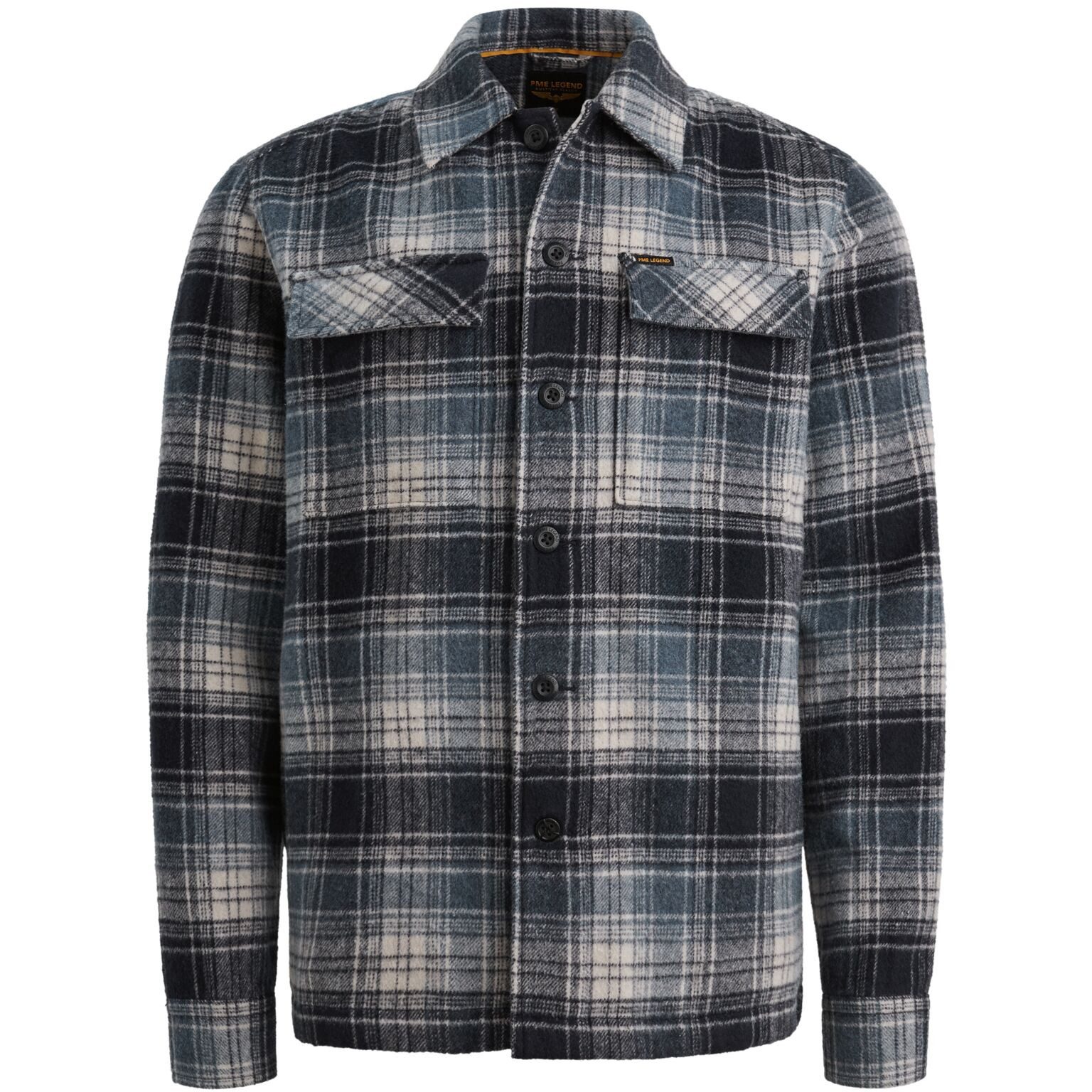 PME LEGEND Langarmhemd LONG SLEEVE SHIRT Woolblend YD che