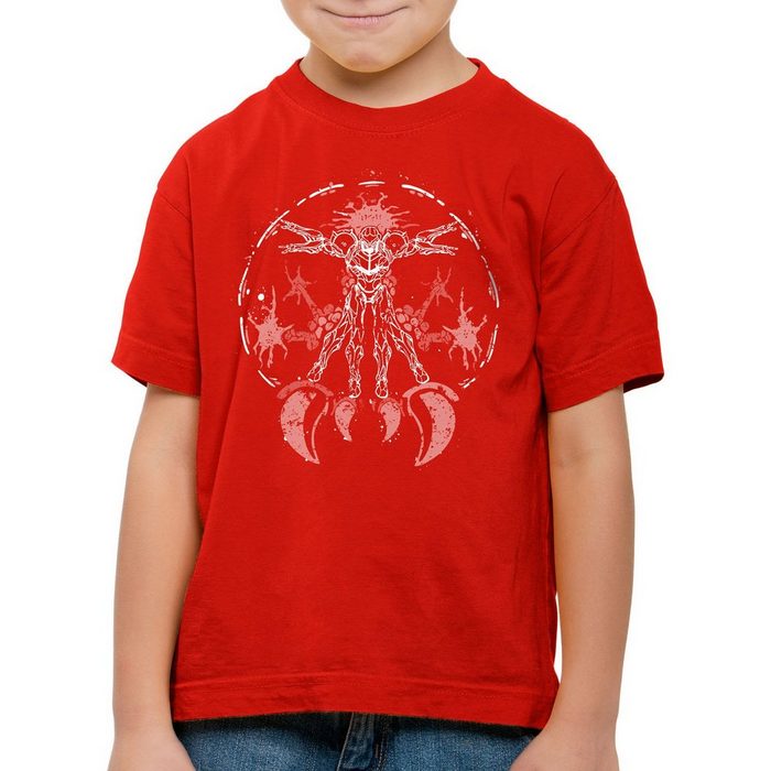 style3 Print-Shirt Kinder T-Shirt Samus DaVinci nerd gamer nes snes geek switch 3ds prime 4 aran