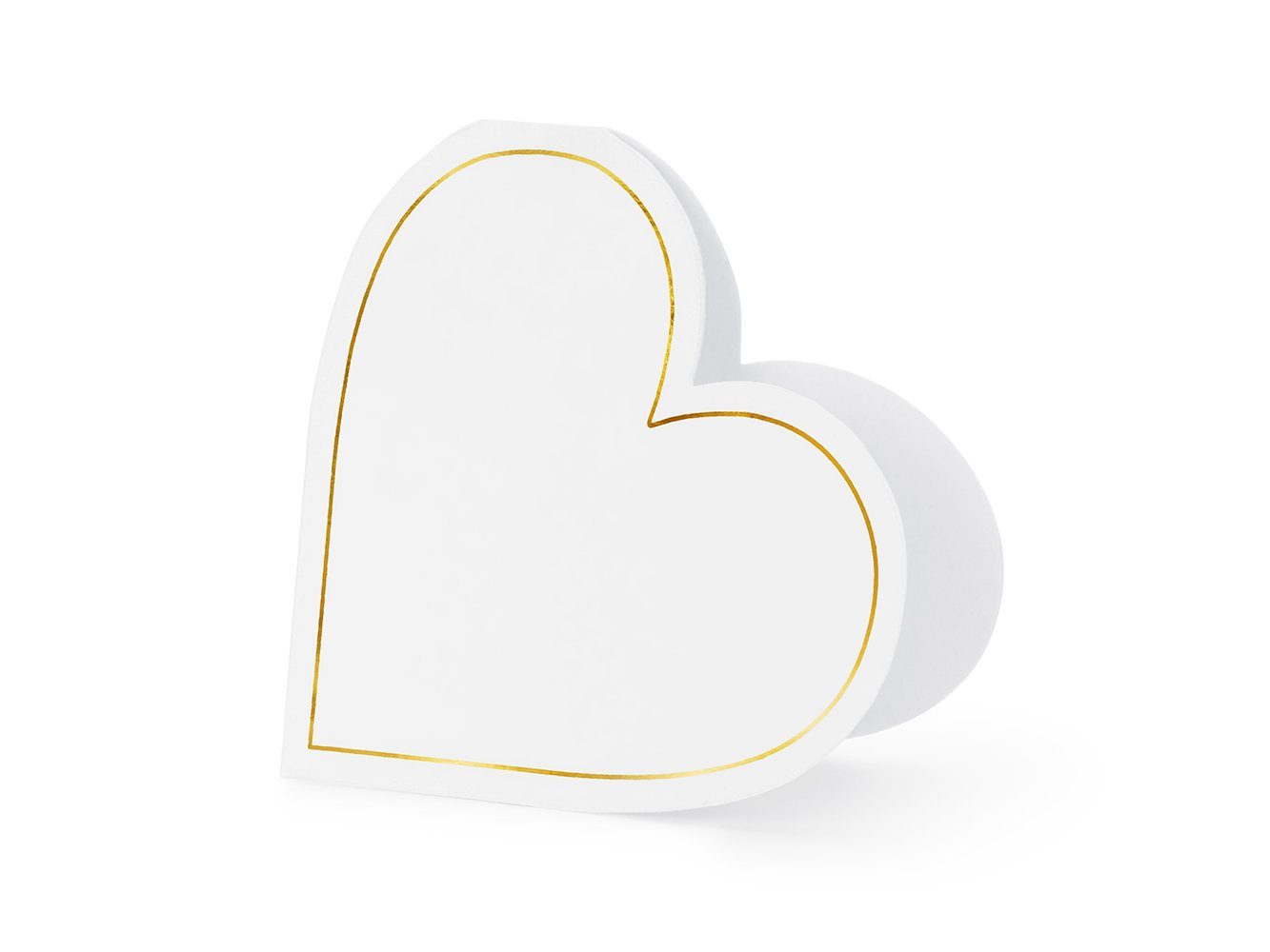 partydeco Papierdekoration, Tischkarten Herzen 15,7x22cm 10 Stück weiß gold