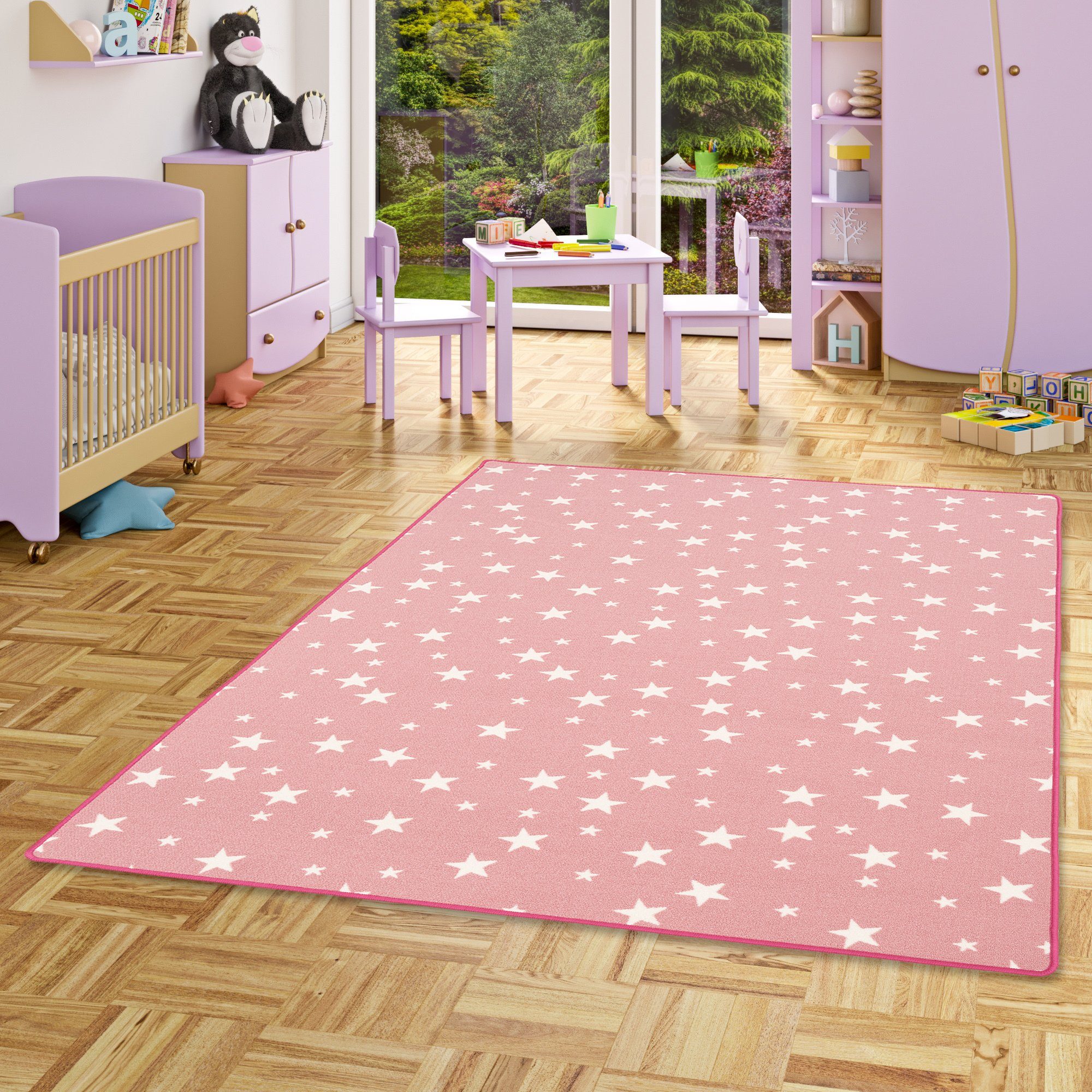 Kinderteppich Kinder Spiel Teppich Sterne, Snapstyle, Rechteckig, Höhe: 5 mm
