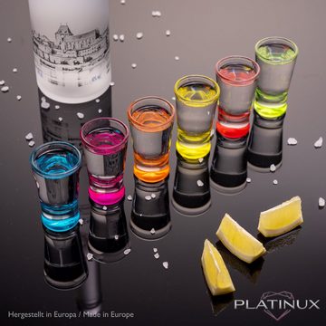 PLATINUX Schnapsglas Shotgläser, Glas, Set bunt Schnapsgläser 2,5cl Tequilagläser Wodkagläser Pinnchen