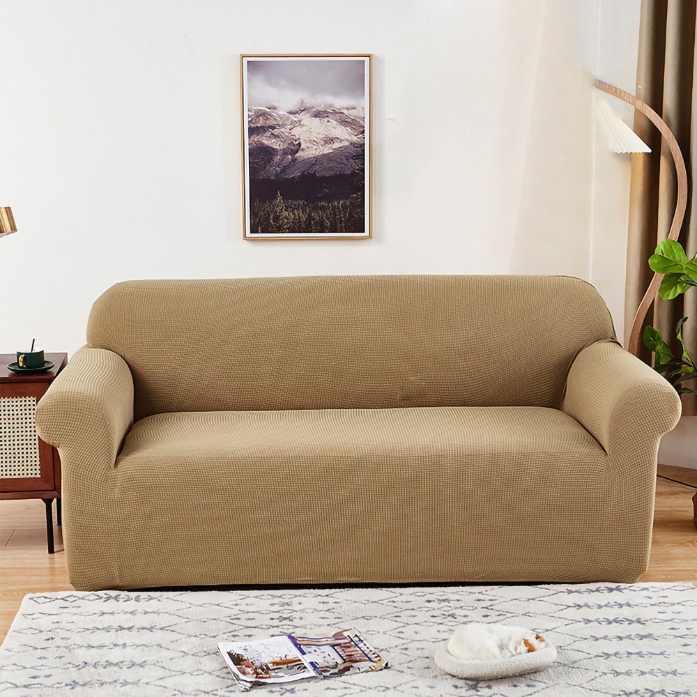 Sofahusse Stretch Anti Slip Sofahusse, Möbelschutz für Sofa für Wohnzimmer, Juoungle braun(90-140cm)
