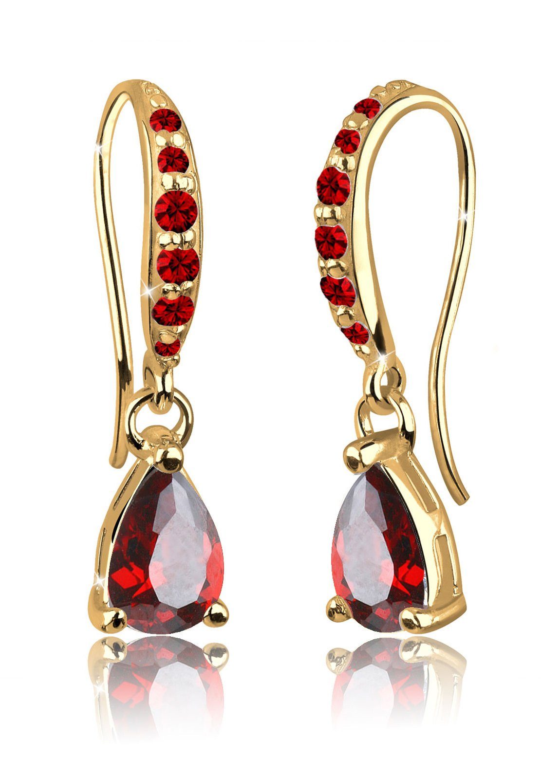 Elli Ohrhänger-Set Tropfen Zirkonia Kristalle 925 Silber vergoldet, Tropfen