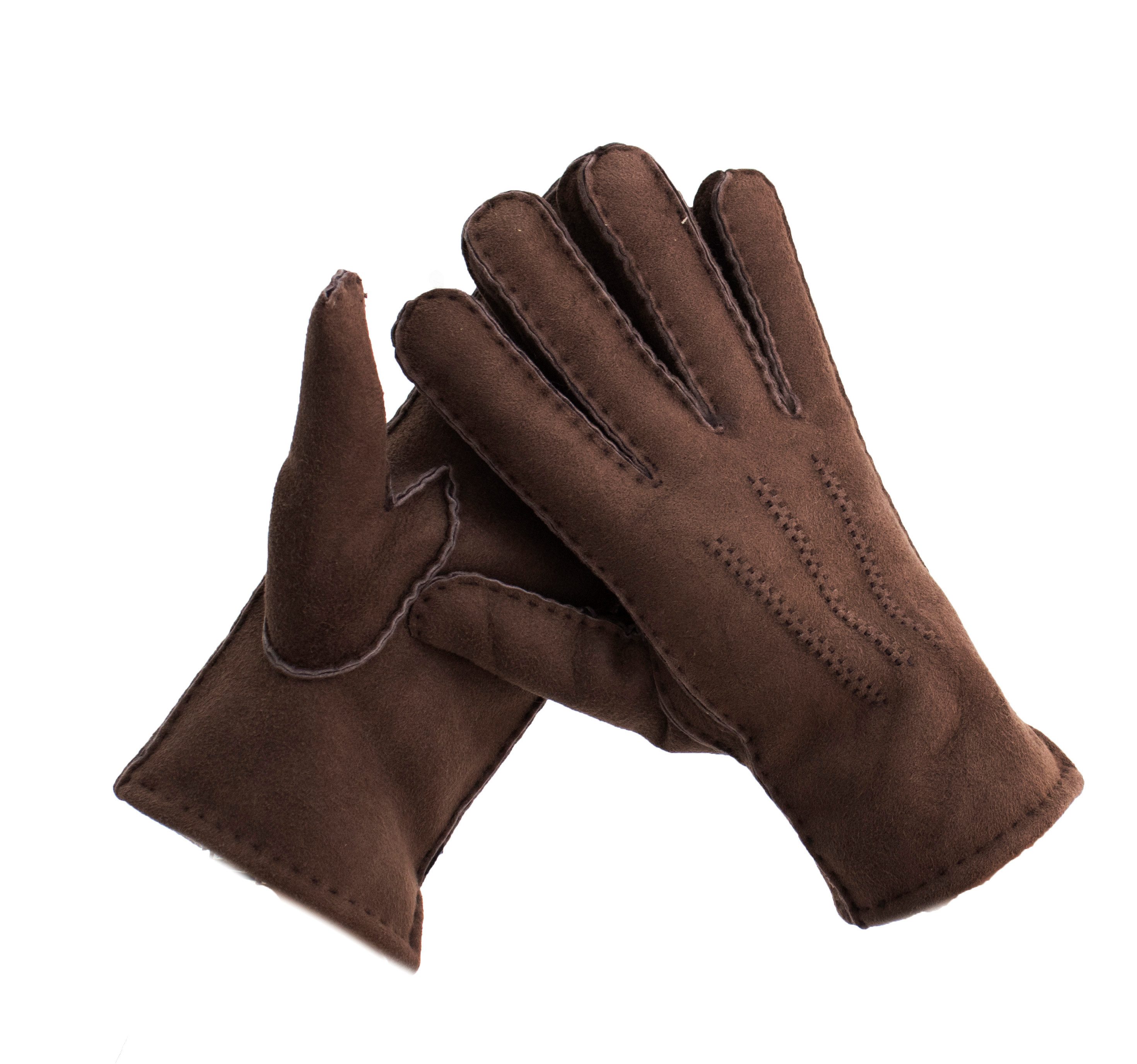 Reissner Lammfelle Lederhandschuhe Handschuhe echtes Merino Lammfell Obermaterial Veloursleder Braun XS (1-St)