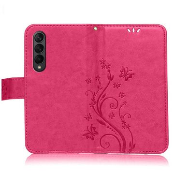 Numerva Handyhülle Bookstyle Flower für Samsung Galaxy Z Fold 4, Handy Tasche Schutzhülle Klapphülle Flip Cover mit Blumenmuster