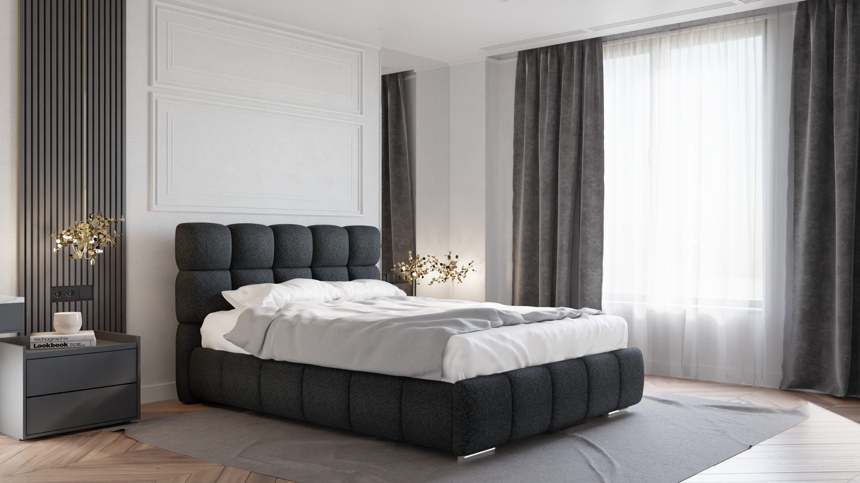 PANDA MÖBEL GmbH Polsterbett BLISS Luxus-Bett mit Lattenrost Wahl federkern günstig online kaufen