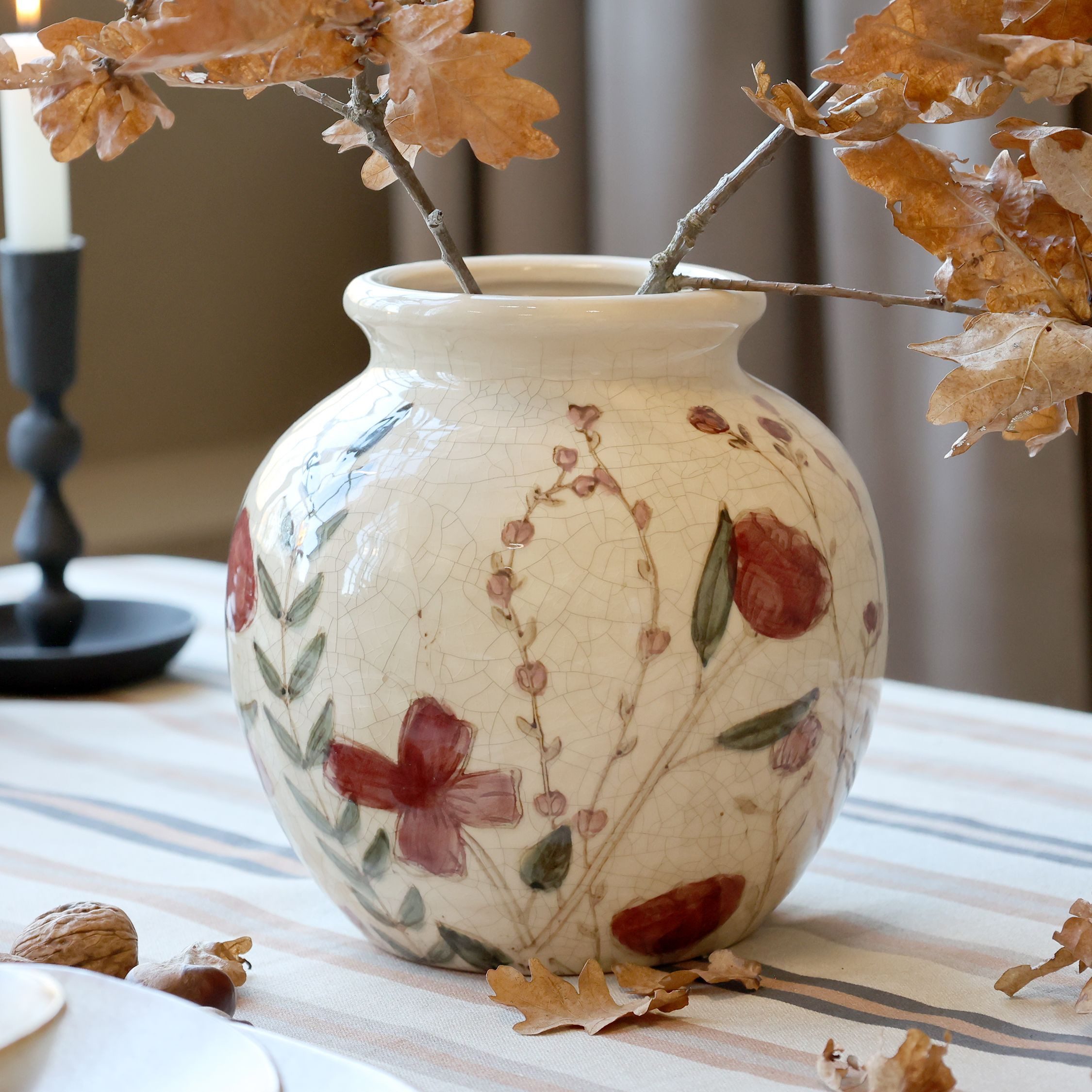 Chic Antique Tischvase Vase mit Blumenmotiv günstig online kaufen