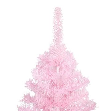 vidaXL Künstlicher Weihnachtsbaum Künstlicher Weihnachtsbaum mit LEDs Schmuck Rosa 180 cm PVC