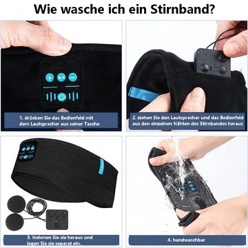 GelldG Schlaf Stirnband Kopfhörer Headband Schlafmaske Kopfhörer