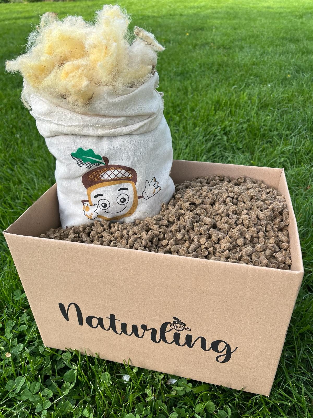 naturling Langzeitdünger Schafwollpellets Bio Dünger, Kombipaket, 3,5kg Schafwollpellets 100% Natur & 250g Schafwolle, organischer Langzeitdünger