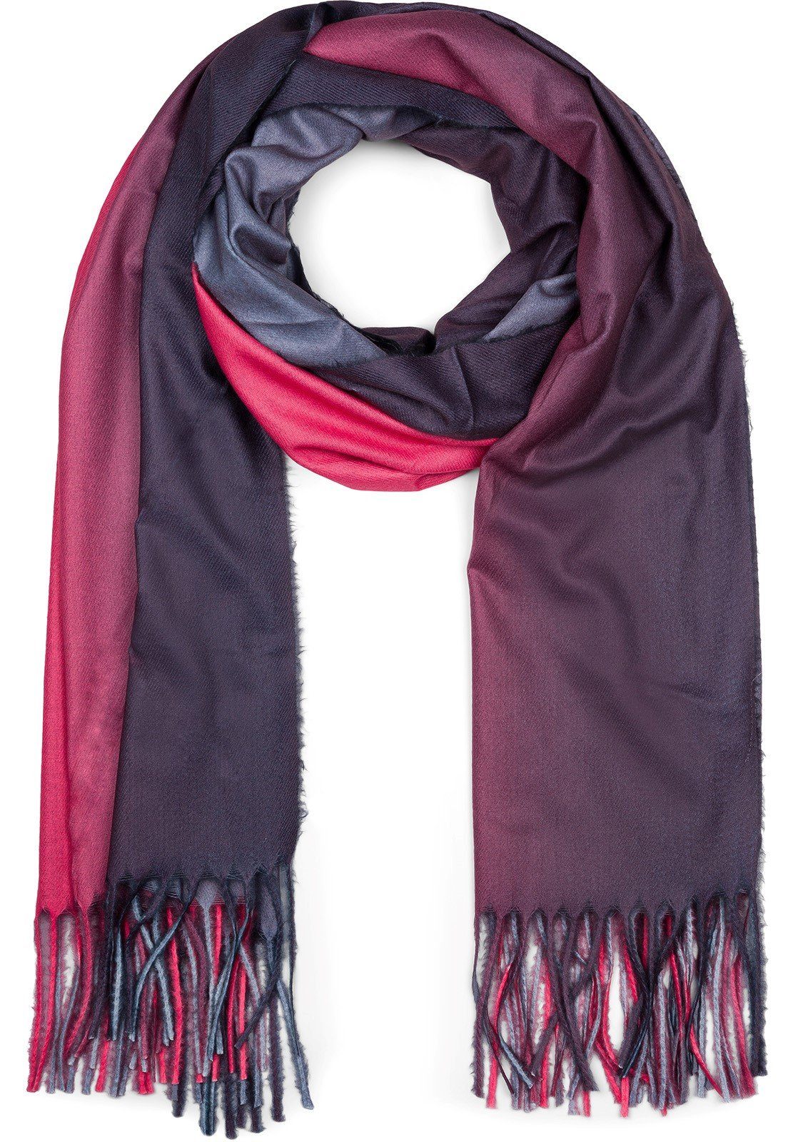 styleBREAKER Modeschal Schal mit 2-Farbigem Farbverlauf, günstig online kaufen