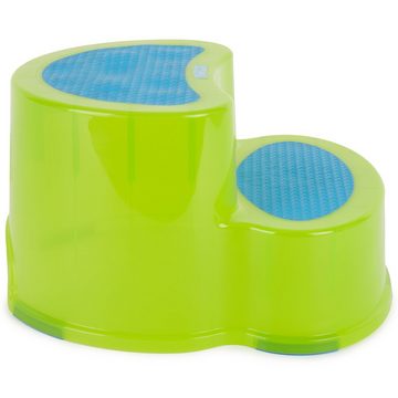 BIECO Hocker Bieco Tritthocker Kinder Grün Zweistufiger Hocker Kinder Bad Tritt Kindertreppe Badezimmer Zweistufig Step Stool für Waschtisch und Kinderwaschbecken Kindertritt Toilettenhocker