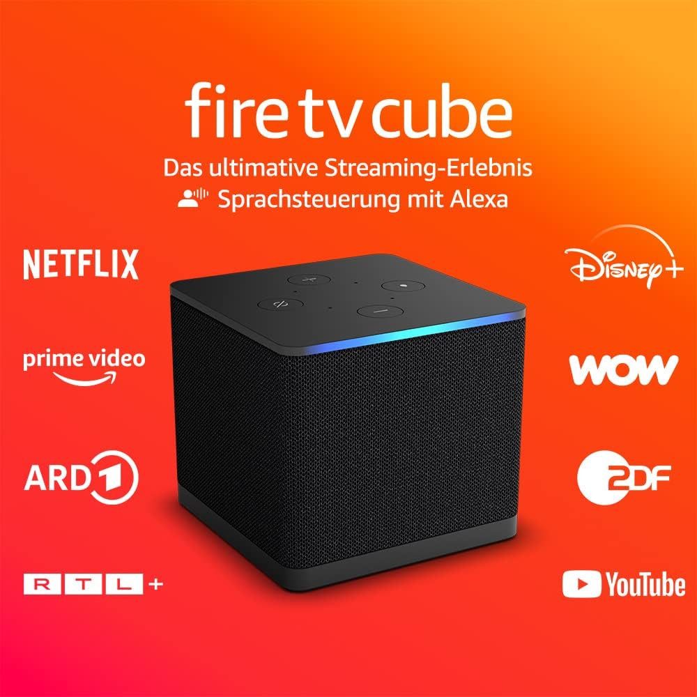 Amazon Streaming-Box Fire TV Cube 3. Generation, (Set, inkl. Alexa-Sprachfernbedienung), Sprachsteuerung mit Alexa, Wi-Fi 6E, 4K Ultra HD