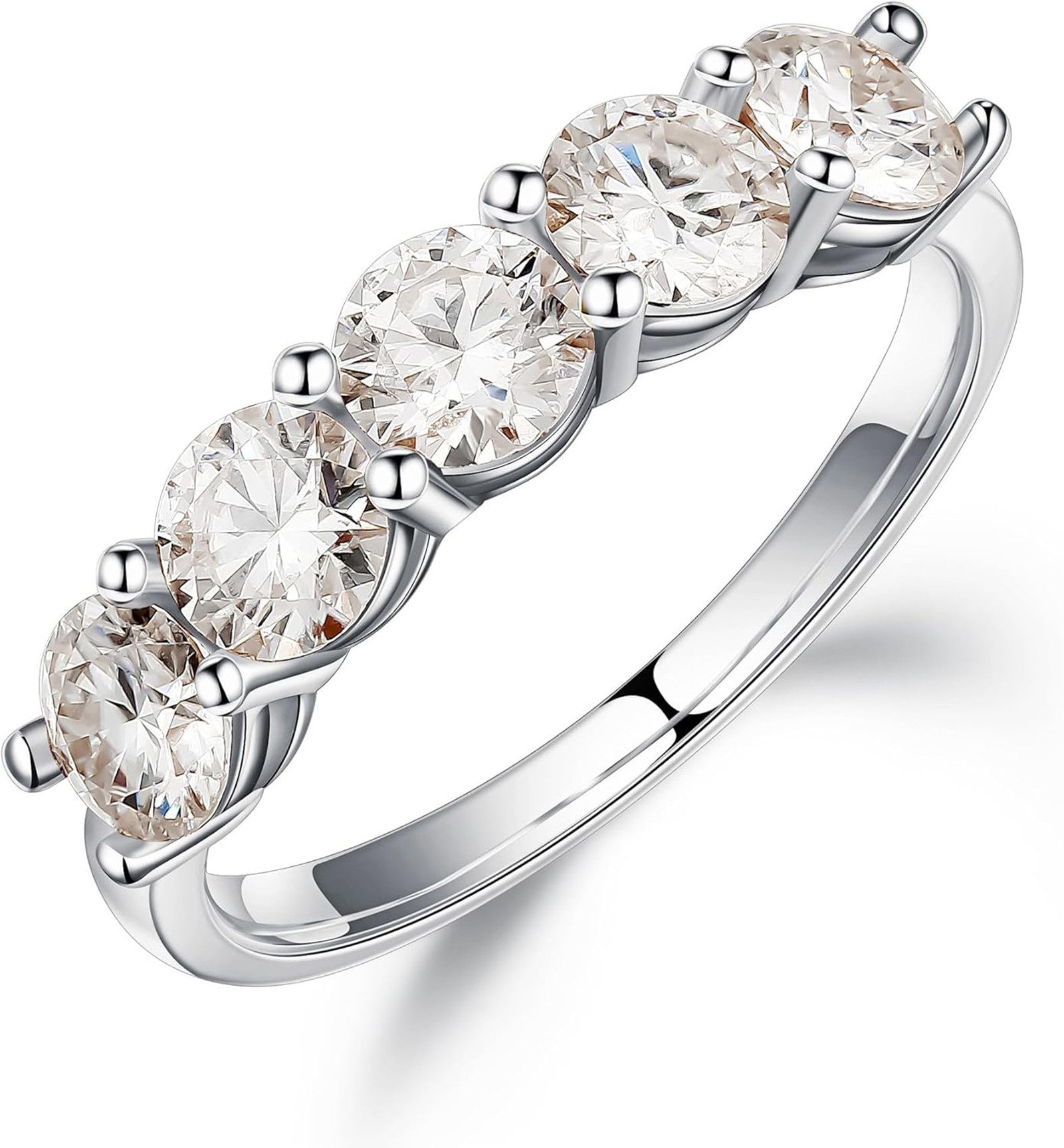 Jumpeak Diamantring Diamantring, Damenring aus 585 Gold, Ehering, stapelbar, Zehenring, Ring für den Ringfinger, massiver Goldring, Geschenk für Damen