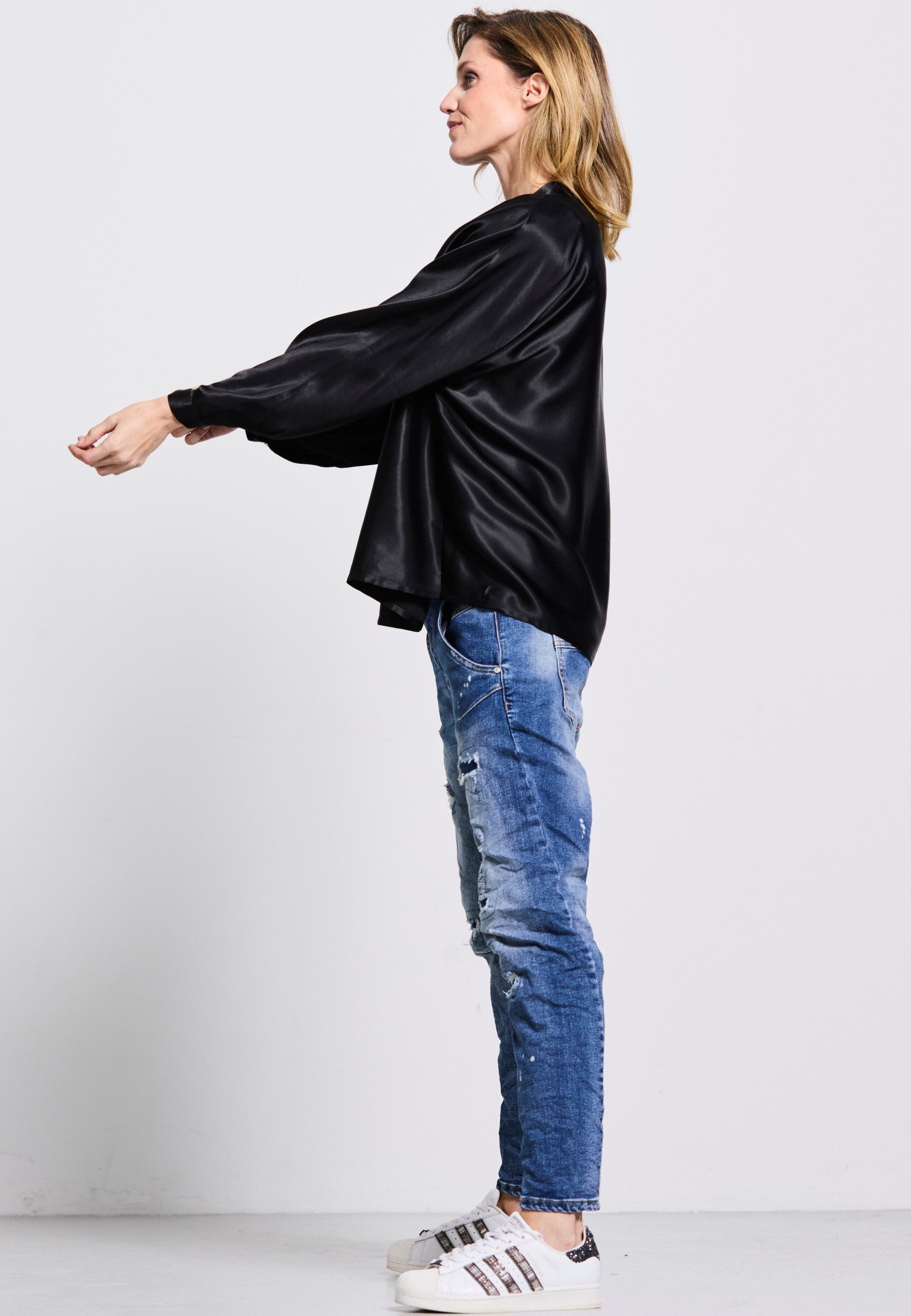 Andijamo-Fashion Schlupfbluse PURE ELEGANCE EDELSATIN günstig online kaufen