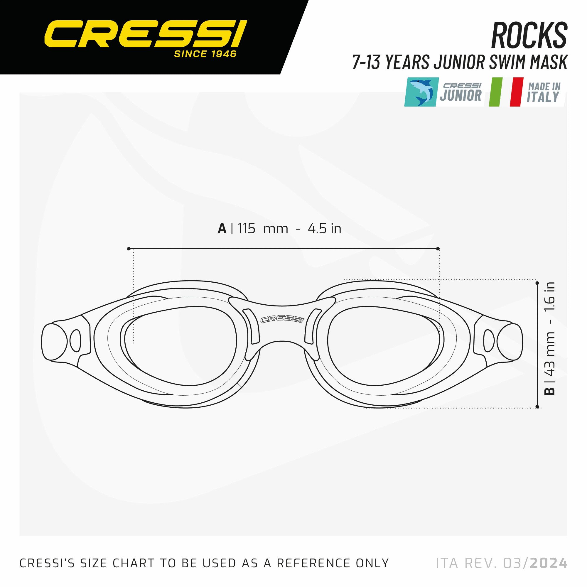 Cressi Schwimmbrille Rocks Junior Schwimmbrille - Pink