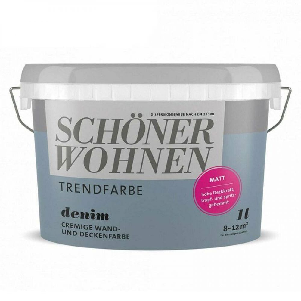SCHÖNER WOHNEN FARBE Wandfarbe SW Trend Wandfarbe matt 1,0L Denim 5565