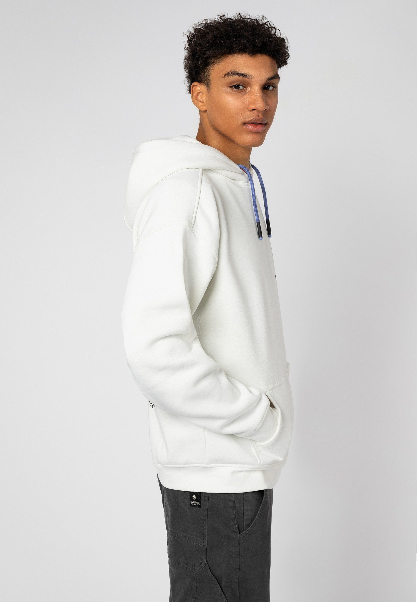 SUBLEVEL Hoodie Sweathoodie Cartoonprint Sweater, Kapuzensweatshirt mit Kängurutasche, mit Kapuze