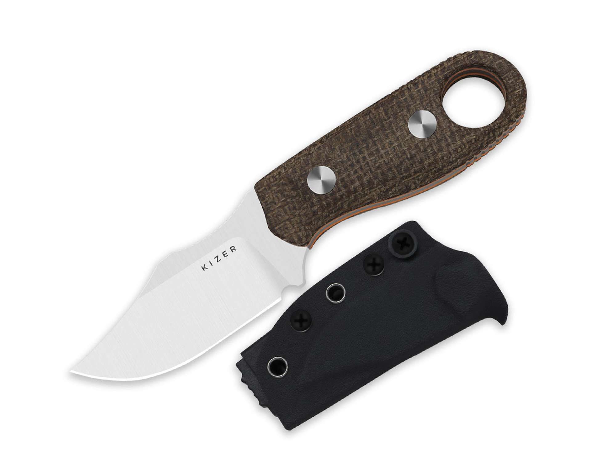 Kizer Taschenmesser Kizer Beaver 2 AEB-L Brown & Orange Micarta