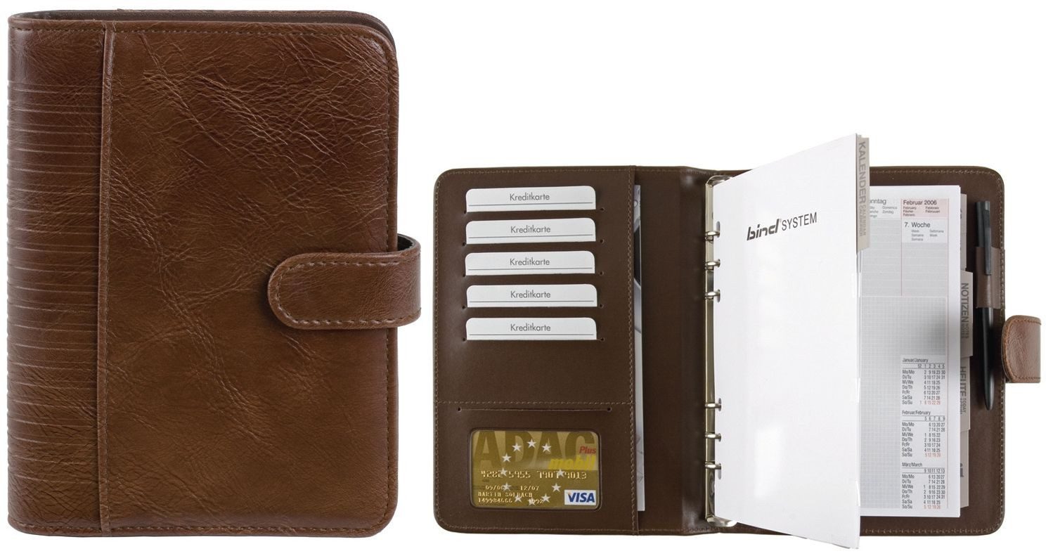 BIND Сумкиkalender bind® 15601 Zeitplaner - A5, Nappalederimitat, braun
