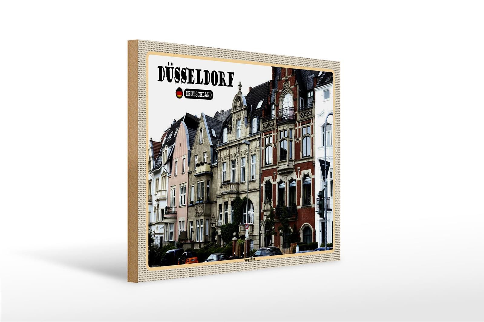 Holzbild Städte Düsseldorf Pempelfort Deutschland 40x30cm