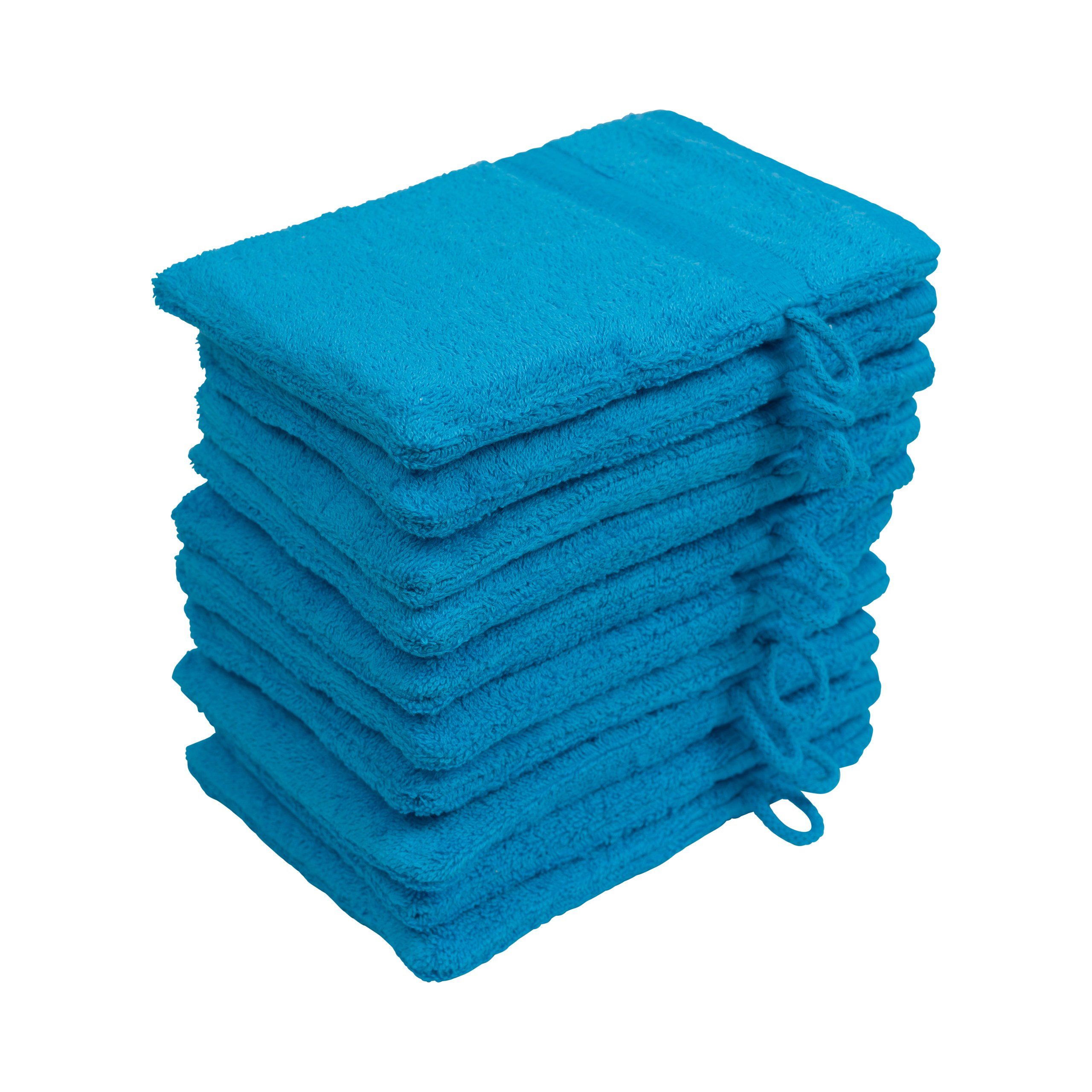 Hometex Premium Textiles Waschhandschuh Waschhandschuh in Set im 10er praktischen vielen verschiedenen Petrol & Farben
