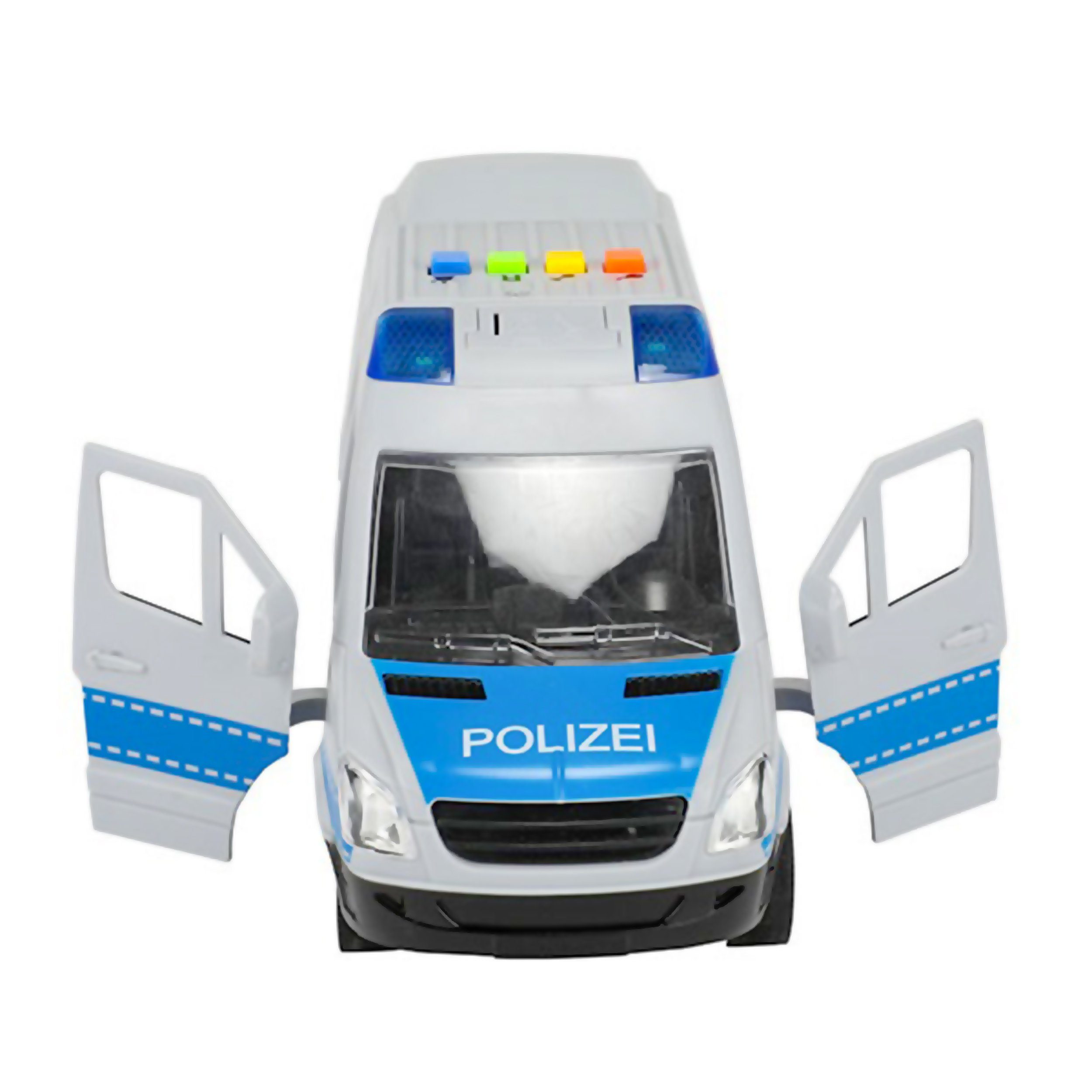 Toi-Toys Spielzeug-Polizei Polizei Minibus 22cm mit Licht Ton Friktionsantrieb Sound Modellbus 35, Modell Auto Bus Spielzeugauto Spielzeug Kinder Geschenk