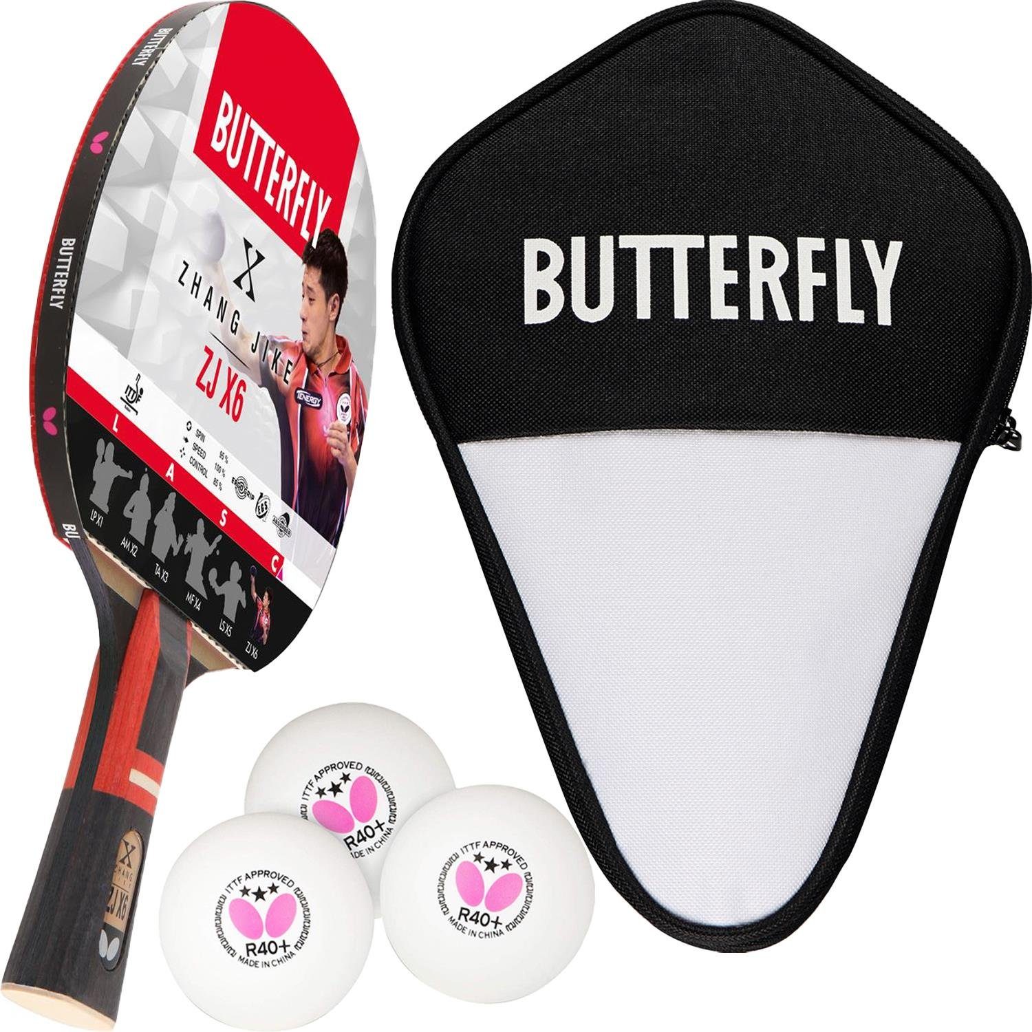 Butterfly Tischtennisschläger 1x Zhang Jike + CC1 + Bälle, Tischtennis Schläger Set Tischtennisset Table Tennis Bat Racket