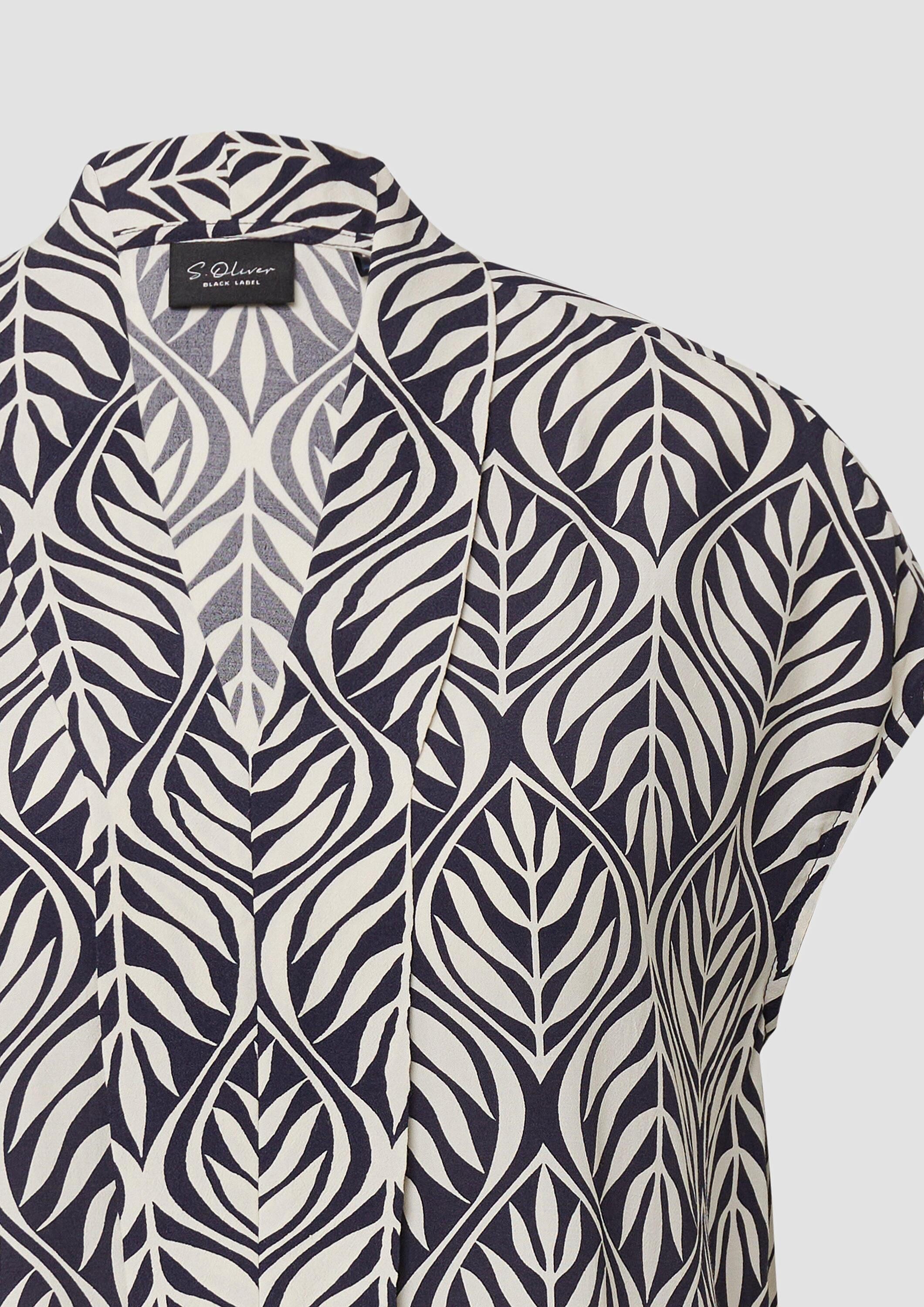 s.Oliver Blusentop Bluse Ärmellose Bluse mit All-over-Print