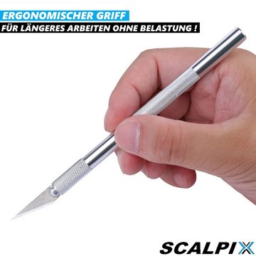 MAVURA Messer-Set SCALPIX Bastelmesser Skalpellmesser Skalpell Set Präzisionsmesser (Schnitzmesser Modellbau Messer), Modelliermesser Hobby-Skalpell Cuttermesser [16tlg]