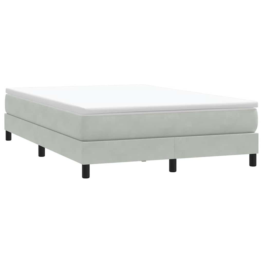 vidaXL Bett Boxspringbett ohne Matratze Hellgrau 160x220 cm Samt