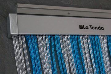 La Tenda Insektenschutz-Vorhang La Tenda RIMINI 3 XL Streifenvorhang blau, 120 x 230 cm, PVC - Länge und Breite individuell kürzbar