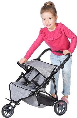 Knorrtoys® Puppen-Zwillingsbuggy Duo - Jeans Grey