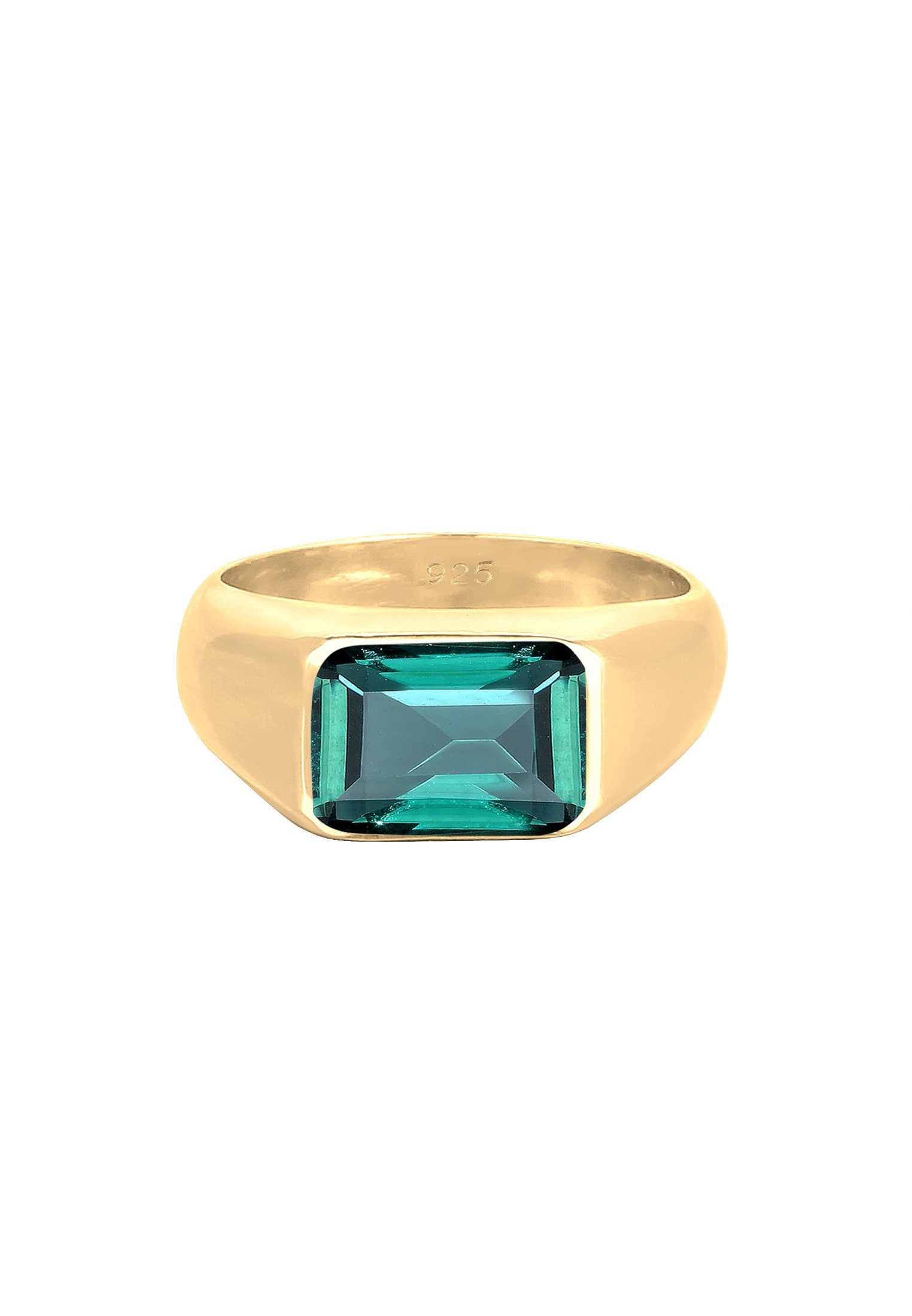 Elli Premium Siegelring Siegelring Granat Dunkelrot 925 Sterling Silber vergoldet