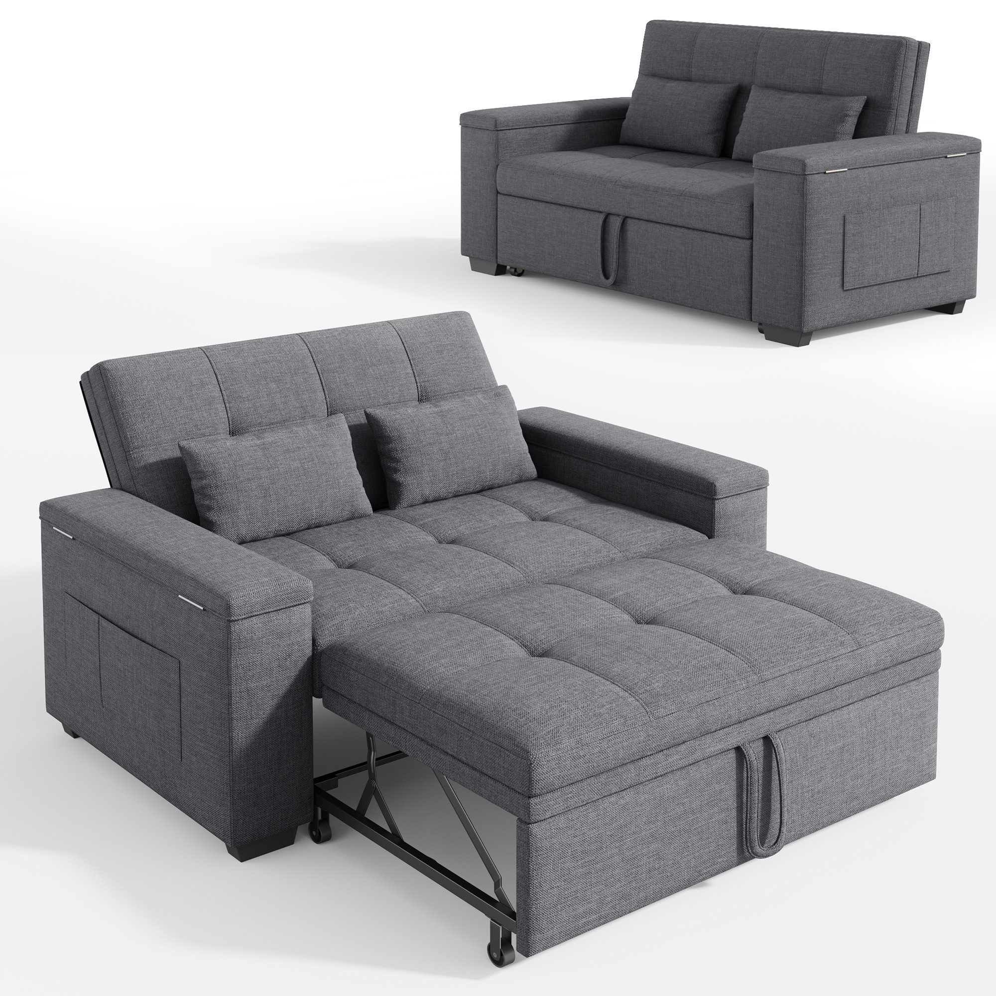 Bealife Schlafsofa 2-Sitzer, Drei verstellbare Rückenlehnenwinkel, B:157CM