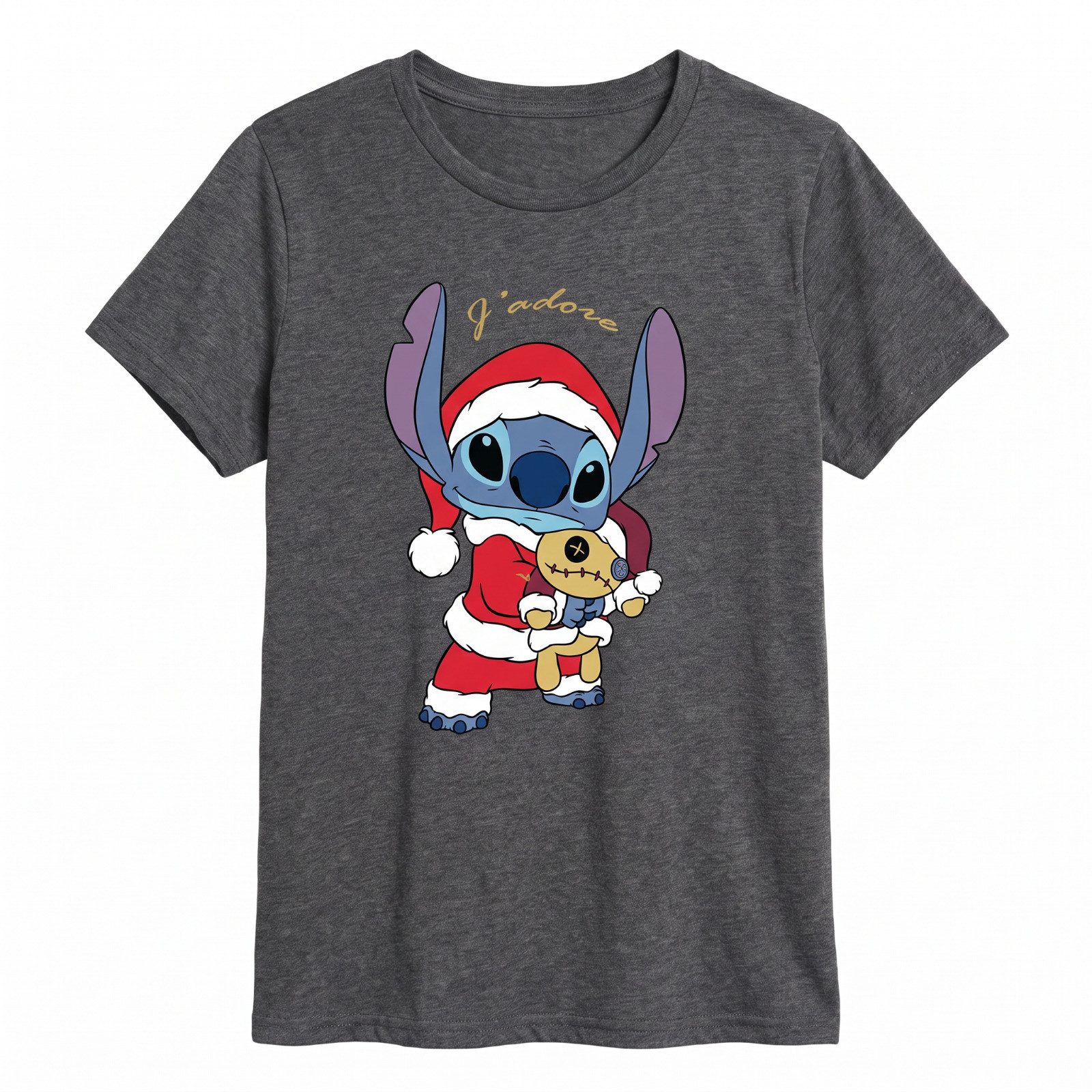 Disney Print-Shirt Disney Stitch Damen Weihnachten kurzarm Shirt T-Shirt Gr. S-XL