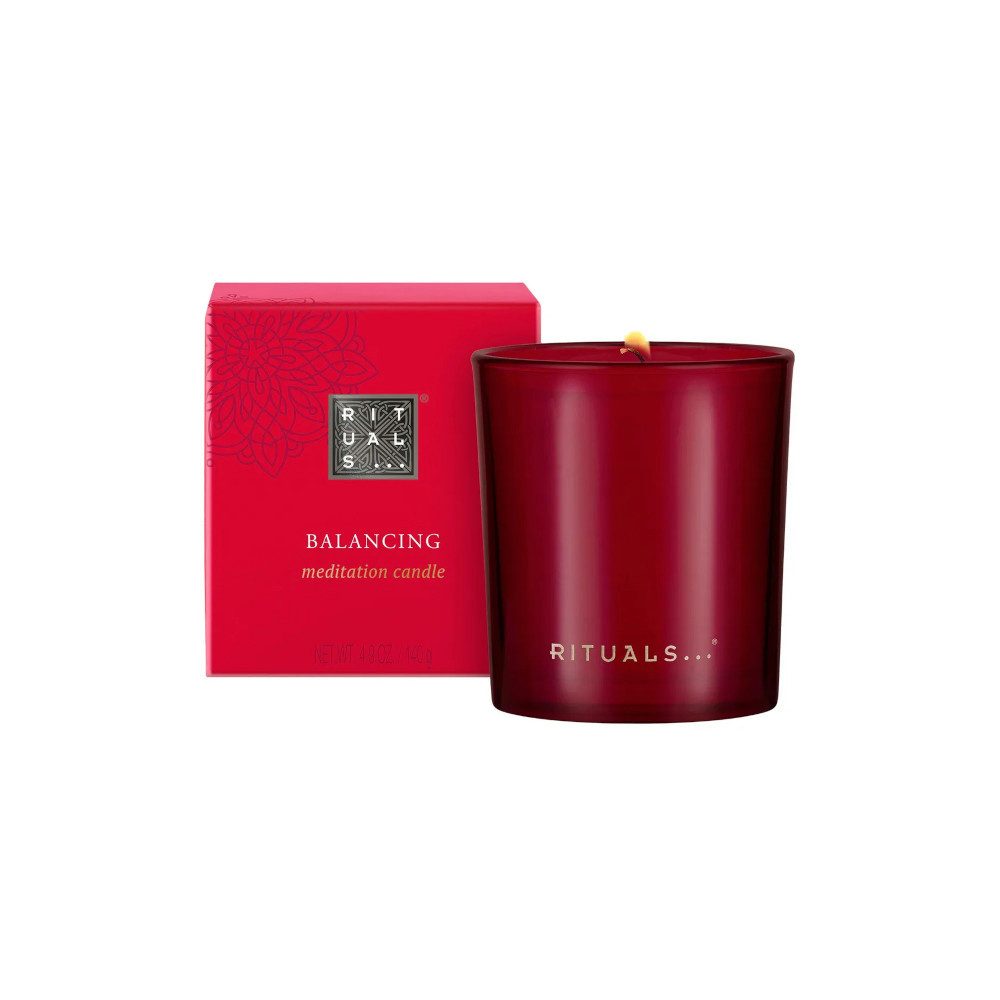 Rituals Duftkerze The Ritual of Ayurveda Duftkerze 140 g., Entspannende Kerze mit Indi‑Rose & Mandelöl – 50 Std. Brenndauer