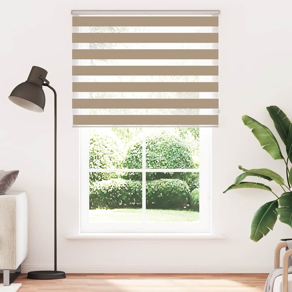 Rollo Doppelrollo Sandbraun 145x200 cm Stoffbreite 140,9 cm Polyester, vidaXL
