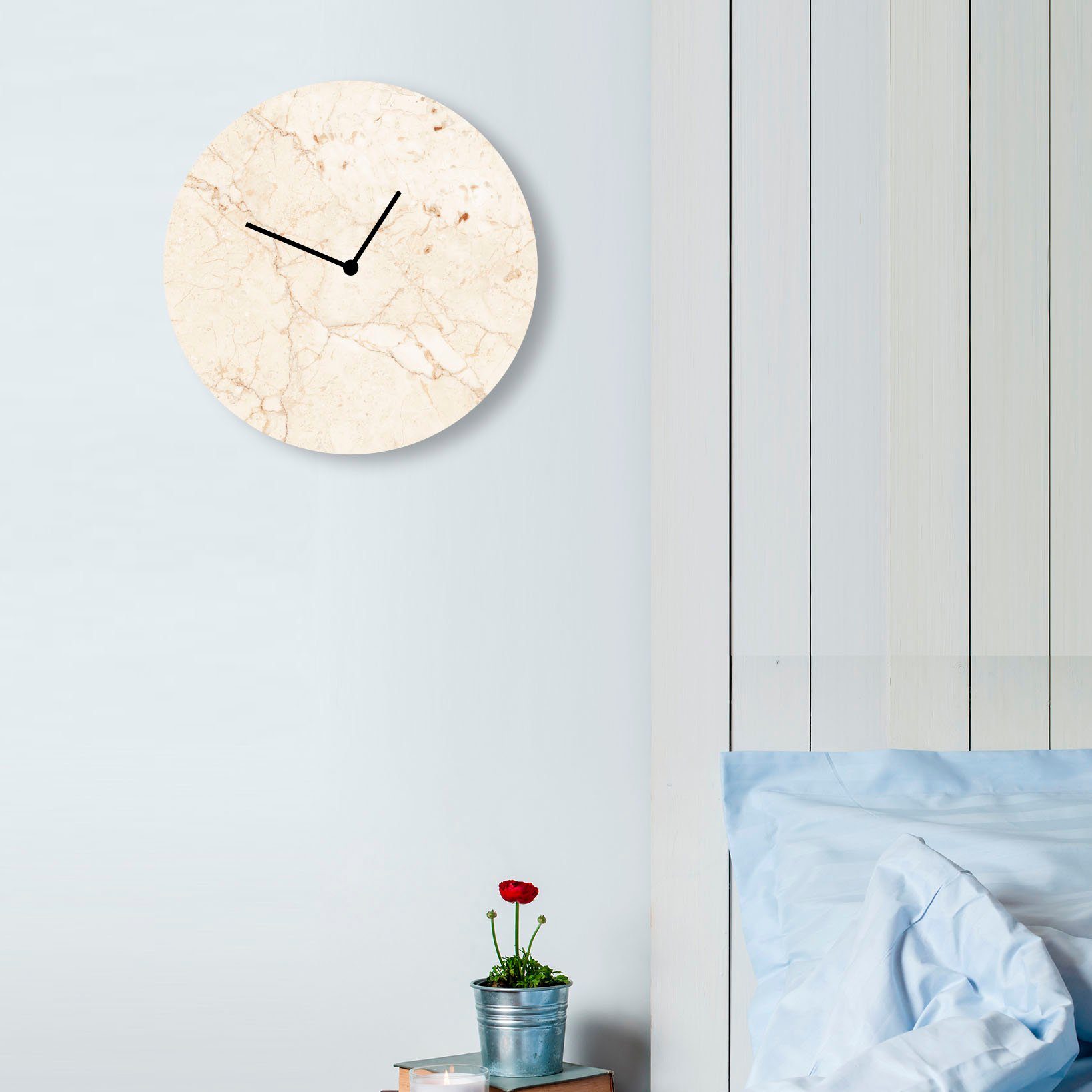 LeGer Home by Lena Gercke Wanduhr Marmor beige (rund, Ø 30 cm)