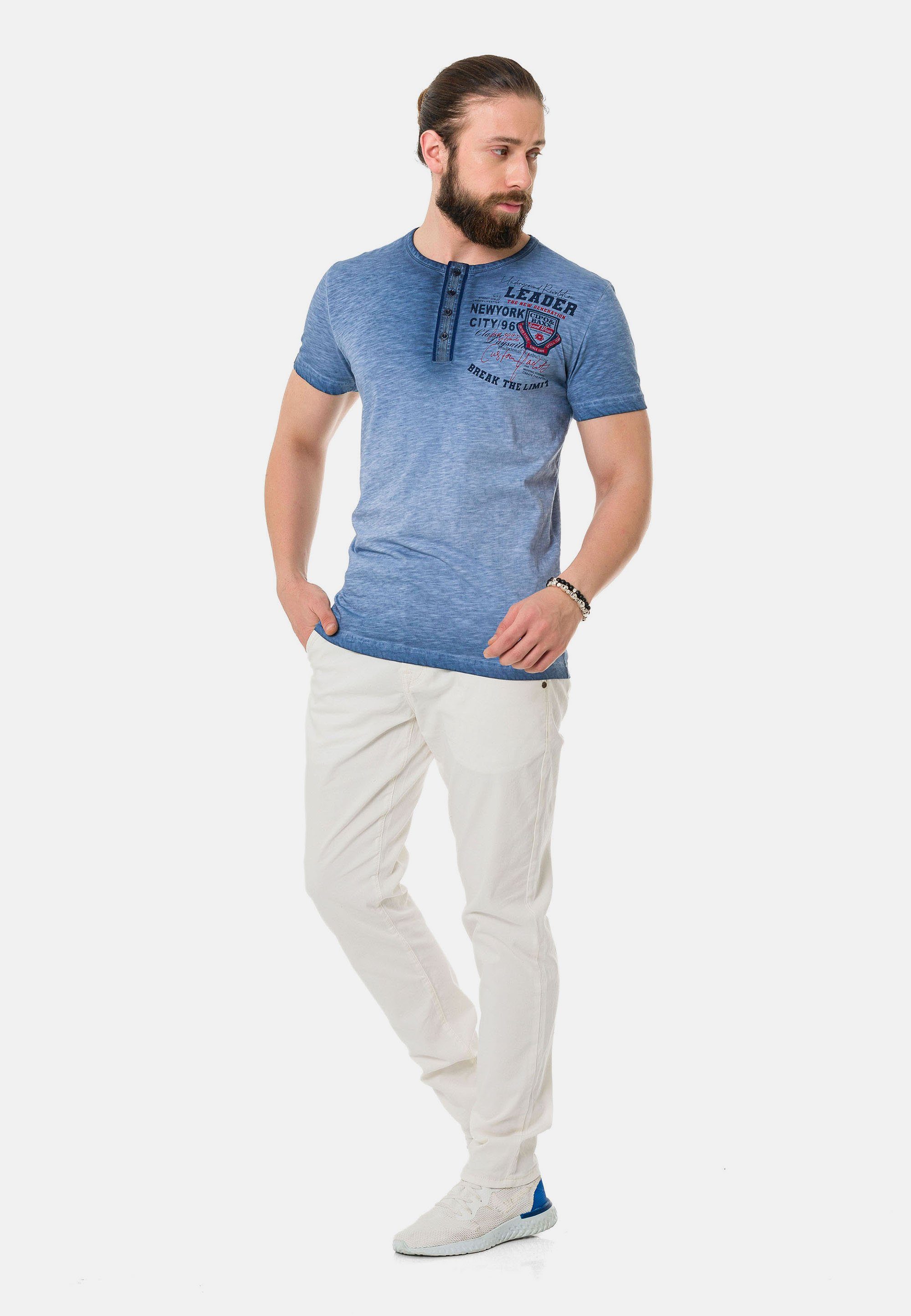 Baxx T-Shirt Look in blau & Cipo coolem