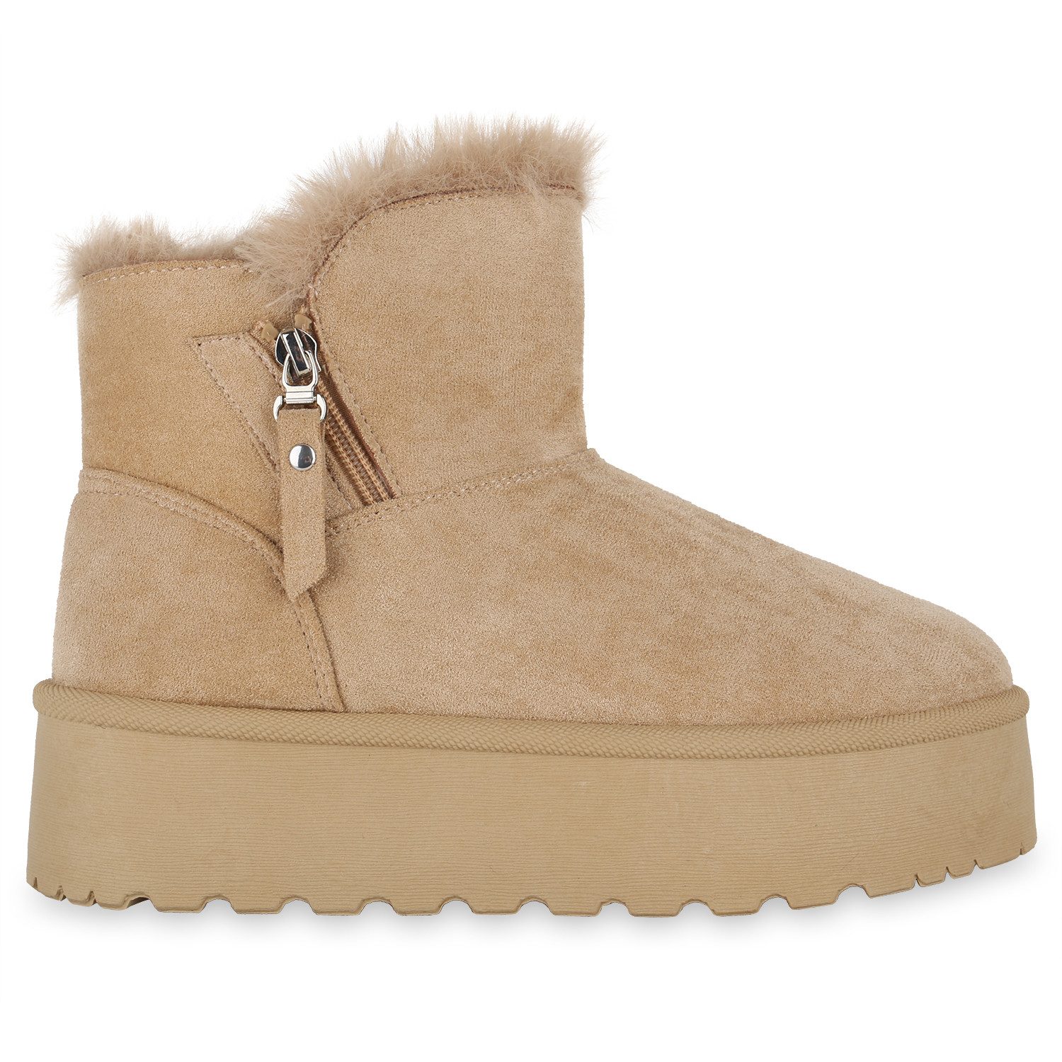 VAN HILL 841493 Winterstiefelette Damen Stiefeletten Erin Winter Boots mit Plateau und Kunstfell – Bild 2 von 4