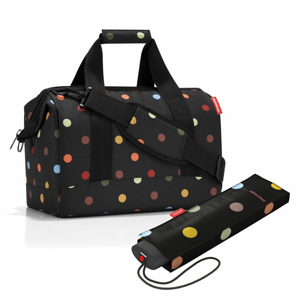 REISENTHEL® Schultertasche allrounder M Set Dots (Set, 2-tlg), mit umbrella pocket mini