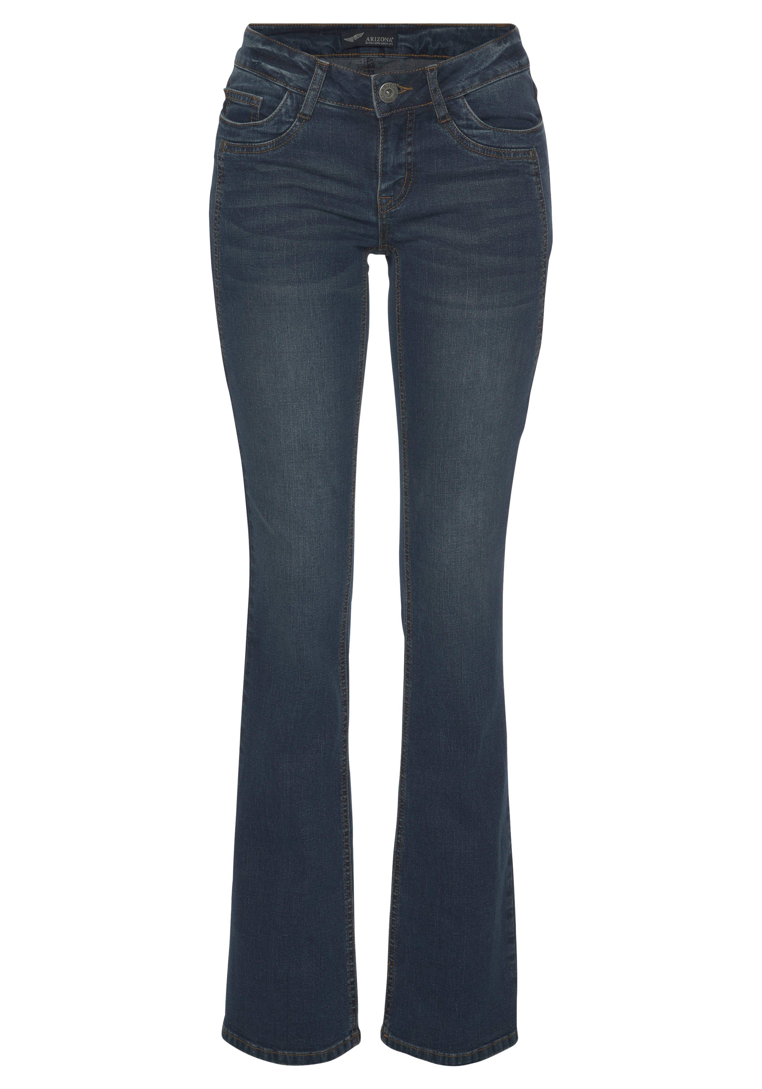 Arizona Bootcut-Jeans mit Keileinsätzen ausgestellte Beinform, niedrige Leibhöhe, elastisches Material. Reduzierter Preis € 48,99. Unverbindliche Preisempfehlung € 59,99