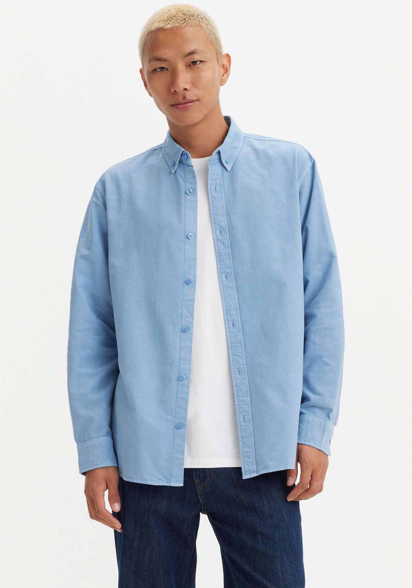 Levi's® Langarmhemd AUTHENTIC BUTTON DOWN mit Ton-in-Ton Logostickerei auf günstig online kaufen