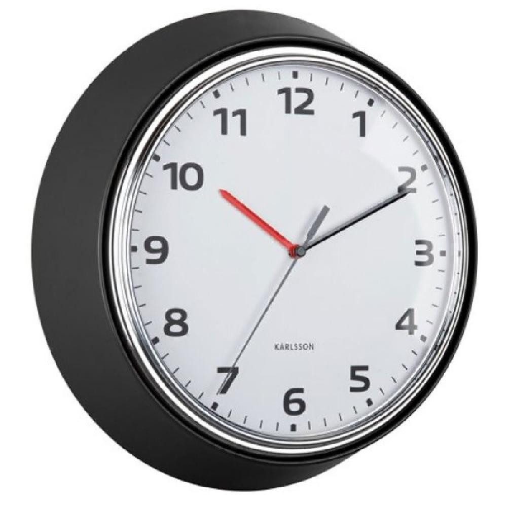 Karlsson Uhr Wanduhr Modern Retro Schwarz